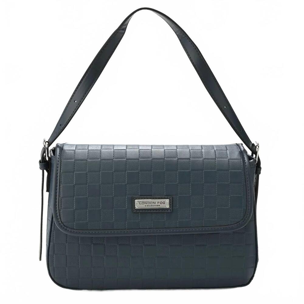 NEW LONDON FOG women's houston flap over shoulder bag in navy